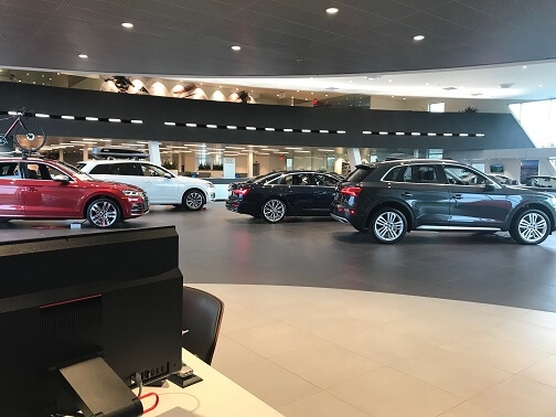 Cars Going In Showroom